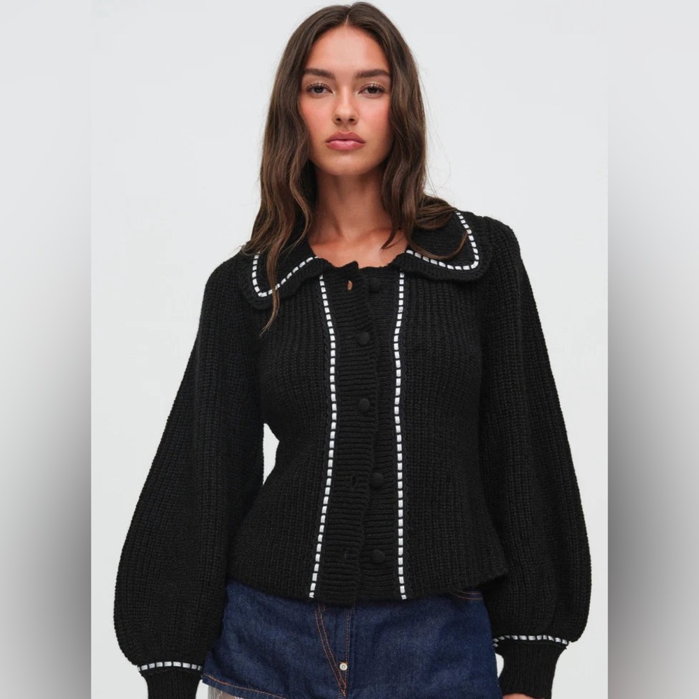 For Love and Lemons Jade Cardigan Black XS